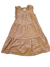 Old Navy Dress Womens XS Linen Blend Short Ruffle Sleeve Plaid Cottage Core Boho - £14.98 GBP