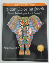 Stress Relieving Animal Designs Adult Coloring Book Pattern MantraCraft Elephant - £5.39 GBP