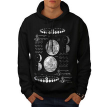 Wellcoda Moon Phases Mens Hoodie, Astronomy Casual Hooded Sweatshirt - £26.11 GBP+