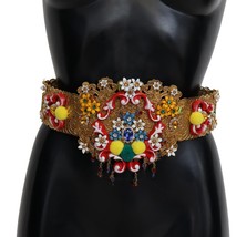 Dolce &amp; Gabbana Gold-Tone Floral Crystal Waist Belt - £3,146.87 GBP