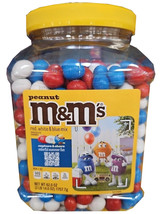 M&amp;M&#39;s PEANUT RED, WHITE &amp; BLUE PATRIOTIC MIX 62 OZ Jar ~ Celebrate the USA! - $29.50