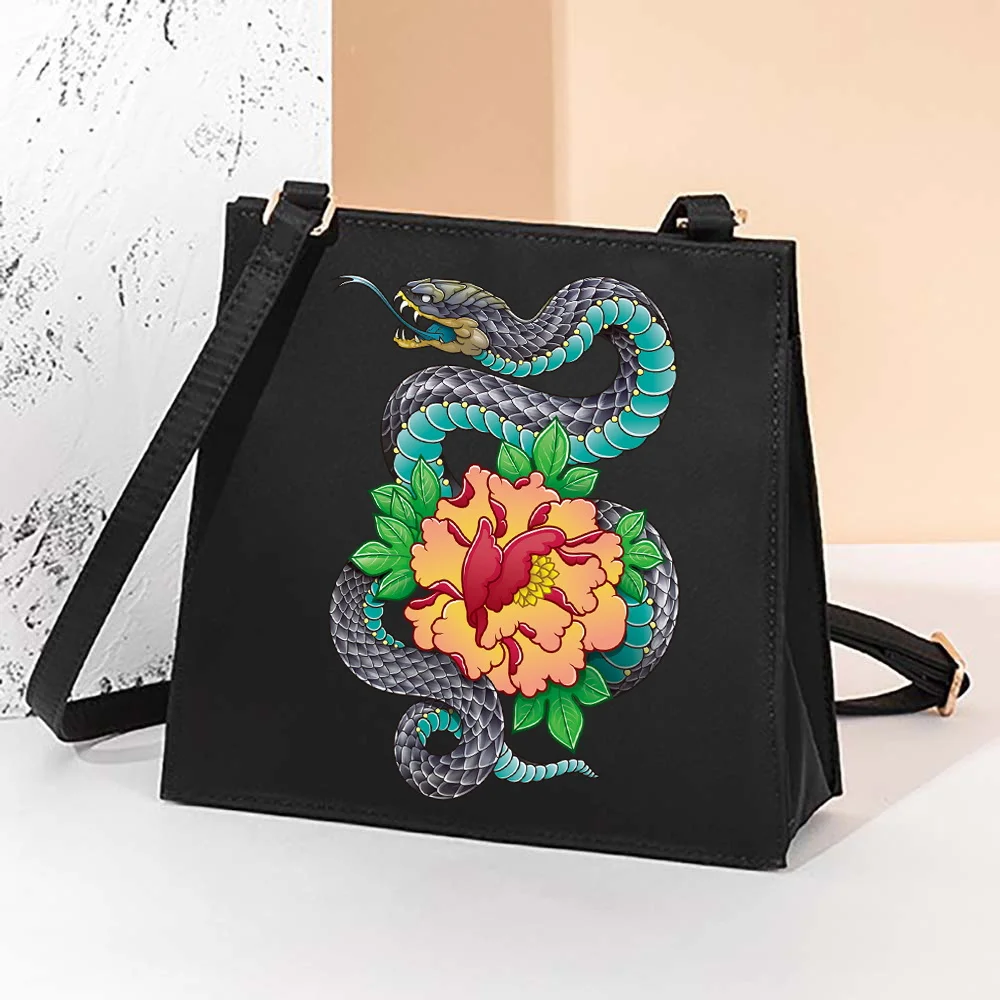 Cobra Pattern Square Bag New Fashion Shoulder Diagonal Bags Women Bag Ca... - £16.34 GBP