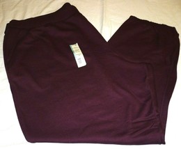 Terra &amp; Sky Fleece Cinch Pants Burgundy Plus 2X 20-22W Mid Rise Generous... - £11.40 GBP