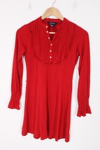 Ralph Lauren Girls&#39; M Red Pleat Front Ruffle Jersey Dress - £11.76 GBP
