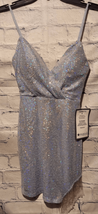 Speechless Womens 0 Sequin Sparkle Party Mini Dress Adjustable Straps Bl... - $39.59