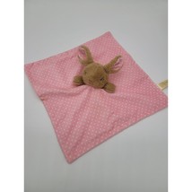 Infant Security Blanket Lovey 13x13 Inch Bunny Rabbit Plush Crib Toy Pink Rattle - £17.96 GBP