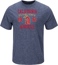 Majestic California Angels Cooperstown Heads or Tails Heathered T-Shirt Small - £15.57 GBP