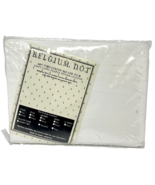 Belgium Dot Queen  Size Flat Sheet Cotton White NEW - $18.99