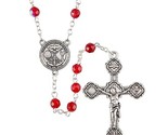 RCIA Ruby Red Glass Bead Rosary Sacramental Symbol Catholic Gift Isaiah ... - $14.49