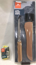 Ozark Trail 6” Fillet Knife Leather Sheath Sharpener + Stringer Fishing Hunting - £8.64 GBP