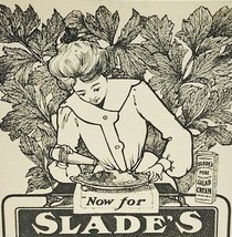 1904 Slade&#39;s Salad Creme Dressing Advertisement Antique Food Ephemera 3.5 x 2.5&quot; - £9.26 GBP