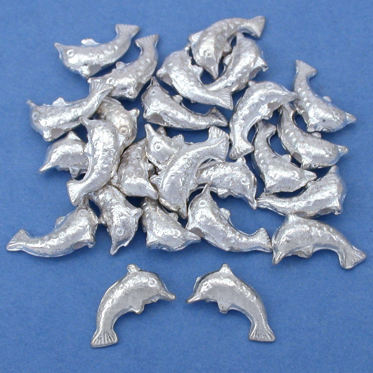 Primary image for Bali Dolphin Silver Plated Beads 9.5mm 15 Grams 25Pcs Approx.