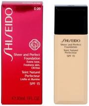 3 x Shiseido Sheer and Perfect Foundation SPF 18 - D20 Rich Brown - $21.77