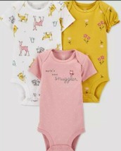 Just One By Carter&#39;s Baby Girl 3 PK Short Sleeve Bodysuit Size 9m NWT - £9.32 GBP