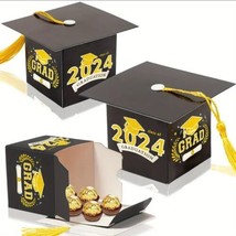 24 Mini Graduation Cap Party Favors approx 2×2&quot; Congrats Candy Gift Boxes 2024 - £8.65 GBP