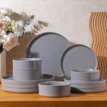 Amorarc Ceramic Dinnerware Set For 4 | Speckled Stoneware Plates And, Pc... - $89.94