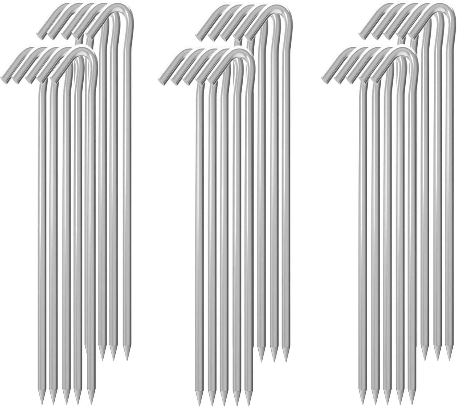 MySit 9&quot; Tent Stakes Garden Staples 30 Pack, Heavy Duty Galvanized Metal... - $35.99