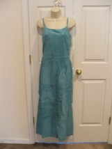 Nwt $299 Newport News Aqua Soft Suede Fully Lined Long Dress Sleeveless Sz 8 - £125.26 GBP