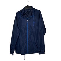 Chaps Men XL Windbreaker Hooded Rain Fleece Jacket Zip Up Long Sleeve Na... - $19.79