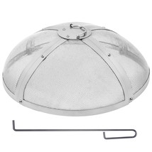 VEVOR Fire Pit Spark Screen Round 27&quot;, Reinforced Heavy Duty Steel Metal Cover,  - £102.56 GBP