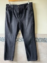 Frame Denim Black Wash Distressed Jeans SZ 33 Le Sylvia Slender Straight - $78.21