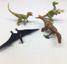 4 Dinosaurs Figures (2) 2004 K&amp;M Pteranodon Baryonyx Unbrand Raptor Therinosarus - £19.82 GBP