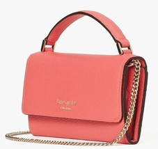 Kate Spade Roulette Top Handle Peach Leather Crossbody Chain PWR00383 NWT FS - £93.41 GBP