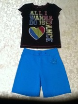 Girls-Lot of 2-Size 6-Total Girl-top-Size 6-6X-Total Girl short set-blue/dance - £10.99 GBP