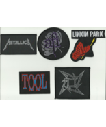 METALLICA A FIRE INSIDE LINKIN PARK TOOL bunch of 5 PATCHES xmas bargain - £9.44 GBP