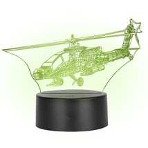 3D Night Light, Usb Power Helicopter Patten Acrylic Lamp With Touch Switch For H - £23.17 GBP