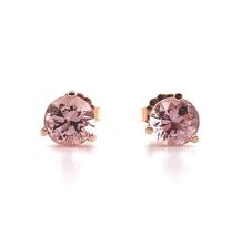 14k Rose Gold 1.17ct Genuine Natural Morganite Stud Earrings Jewelry (#J5719) - €389,46 EUR