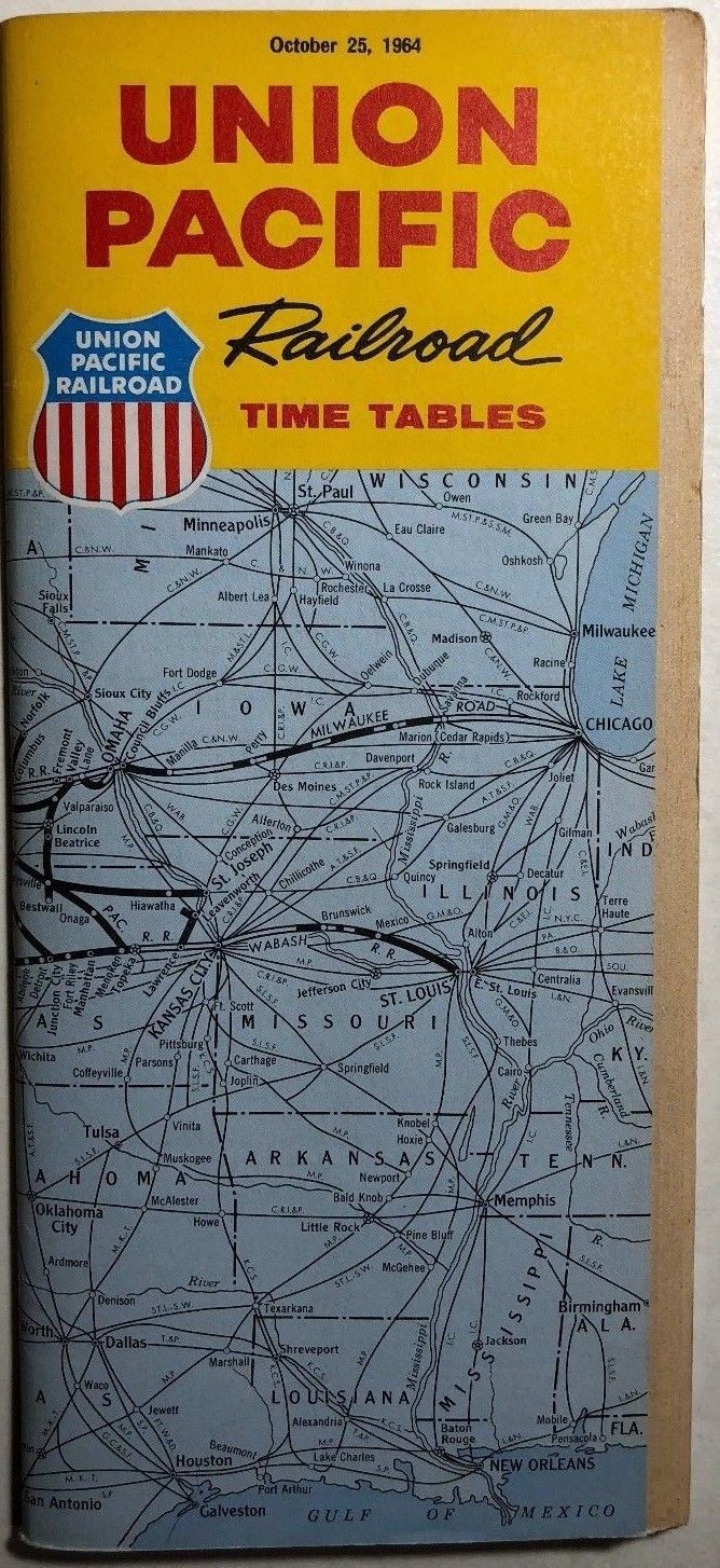 UNION PACIFIC RAILROAD Time Tables October 25, 1964 - $9.89