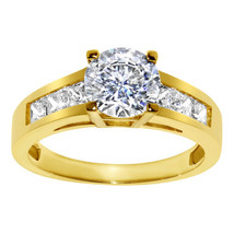 Precious Stars 14k Gold 1 1/2ct Round-cut Diamonette CZ Engagement Ring - £213.42 GBP+