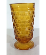 Vintage Indiana Colony Whitehall AMBER CUBIST Footed Tea GLASS 12 Oz Rep... - $265.66 MXN