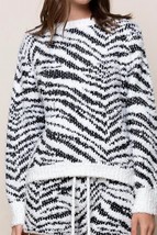 Pol Fuzzy Zebra Sweatshirt Size M - $44.55