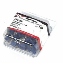 LOT OF 100 NEW NSI S16-6V VINYL INSULATED SPADE TERMINALS 16-14 AWG, 300... - £49.63 GBP