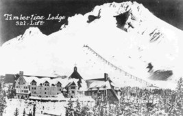 Timberline Lodge &amp; Ski Lift Oregon RPPC Real Photo postcard - £7.87 GBP