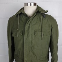 Vtg US Army Jacket Mens M-65 OG-107 Field Coat Hooded Sateen Vietnam 1966 Small - £70.60 GBP