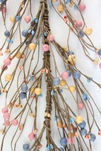 EV-51R Big Primitive Pip Berry Garland Blue, Pink &amp; Lemon Yellow Color - £14.18 GBP