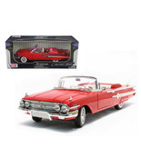 1960 Chevrolet Impala Convertible Red 1/18 Diecast Model Car by Motormax - £40.82 GBP