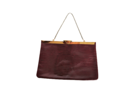 Vintage Etra Red Genuine Leather Textured Pattern Pattern Purse Clutch H... - $24.99