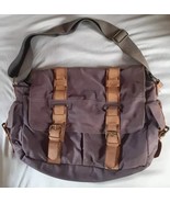 Rare Fossil Gear Canvas and Leather Messenger Crossbody Bag ! - $1,472.49 MXN