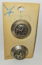 fighting lion emblem La Mode Buttons Couture Selection Vintage NOS silve... - £9.29 GBP