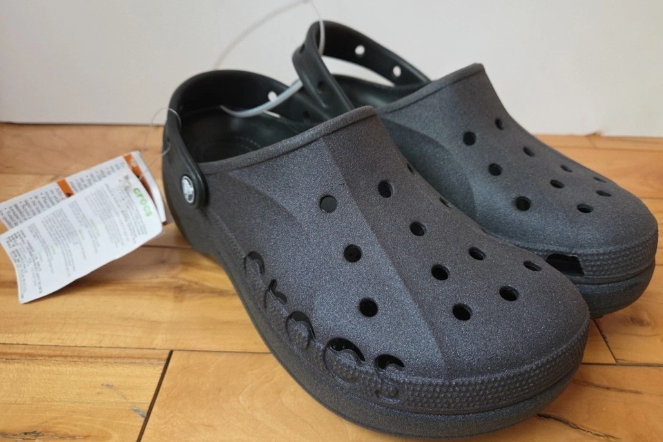 Crocs Women&#39;s Baya Classic Platform Glitter Clog Black Women&#39;s Sz10 New - $49.99
