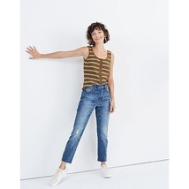 Madewell Womens Jeans The High-Rise Slim Crop Boyjean Distressed Raw Hem 25 - £14.38 GBP