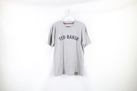 Ted Baker Mens Size 3 Distressed Spell Out Block Letter T-Shirt Heather Gray - £19.74 GBP