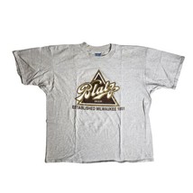 Vintage Blatz Beer Triangle Logo Shirt Size 2XL Gray Milwaukee - $39.55