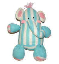 Circo Blue White Pink Striped Sweater Elephant Plush Lovey Stuffed Animal - £30.14 GBP