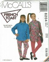 McCalls Sewing Pattern 6204 Girls Shirts Pants Size 7 - £6.68 GBP