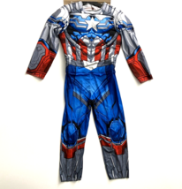 Marvel Avengers Captain America Child Boys Costume Muscle Jumpsuit Medium (8-10) - £9.54 GBP